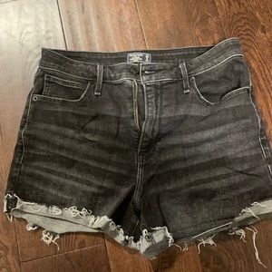 Black jean shorts